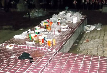 Mounds of garbage were left everywhere in the aftermath of Songkran.