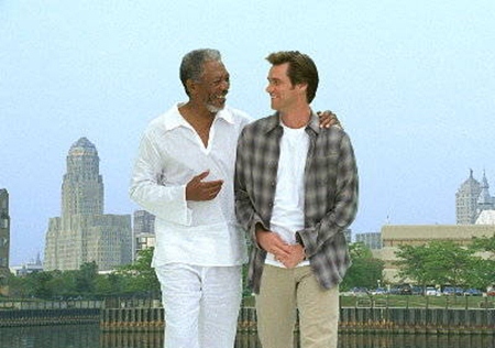In the movie “Bruce Almighty,” God, played by Morgan Freeman, tries to keep Bruce, played by Jim Carrey, on the straight and narrow.