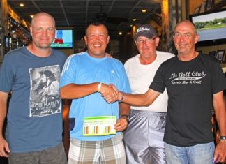 Chan the champ cans Monthly Medal Mike Newbert, Brett Chan, Peter Rogers and Captain Phil Smedley.