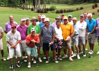 The gang at the first tee at Bonanza.