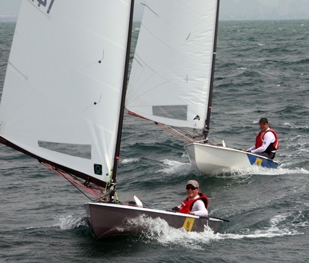 OK Dinghy’s race downwind during the 16th Pattaya Mail PC Classic.
