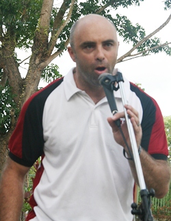 Mr. Press gave a rousing version of ‘Sit Down’ by the rock band James.