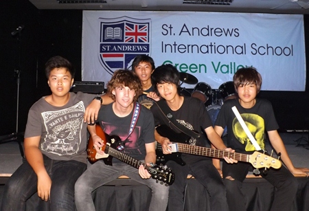 Members of the St. Andrews International School, Green Valley campus Rock Band.