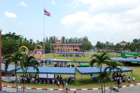 Regents Fair venue looking east from above during the school’s International Day in late March of this year.