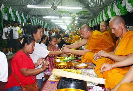 Buddhists have their wrists wrapped in the auspicious “sai sin” to protect them from evil. Temples throughout the greater Pattaya region were filled with Buddhists making merit on Visakha Bucha Day - the triple occasion of the birth of Buddha, the day of his enlightenment and his ascension to Nirvana. 