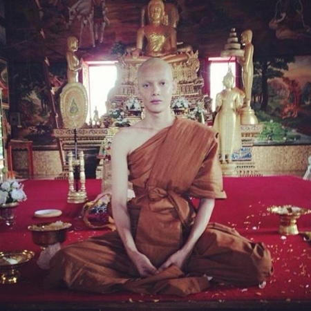 Sorrawee Nattee, ordained as a monk at Khongkha Liab Temple in Songkla.