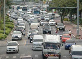 Holiday traffic in Pattaya continues to get worse by the year, as shown here during this year’s relatively minor Labor Day holiday May 1.