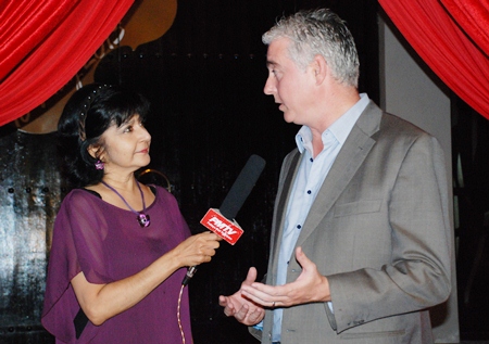 Sue interviews Amari Orchid Pattaya GM Brendan Daly for PMTV.