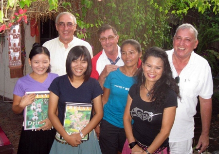 Tuesday’s winners with the staff at The Relax Bar.