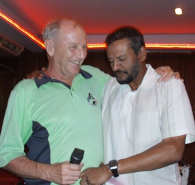 Chaten Patel (right) with Colin Davis.