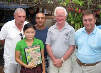 Tuesday winners pose with staff at The Relax Bar.