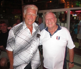 A happy 50/50 winner with PSC Golf Chairman Joe Mooneyham.