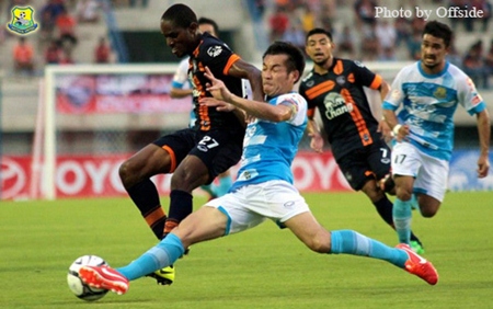Pattaya United take on Suphanburi FC at the Suphanburi Municipality Stadium, Sunday, May 12. (Photo by Pattaya United/ Offside)