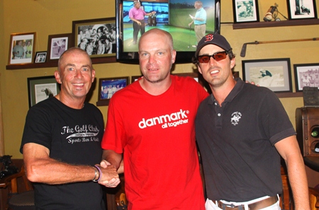 The Golf Club Captain Phil Smedley with Mike Newbert & Ben Denham.