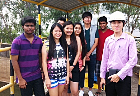 Students visit a water plant on Koh Samet.