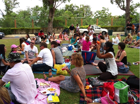 Some of the families enjoying the concert.