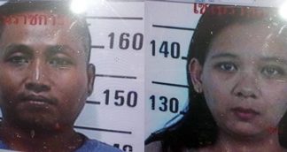 Aphiwat Khruabun (left) and his wife Phenphan (right) are suspected in the death of a 2-year-old girl they were hired to babysit.