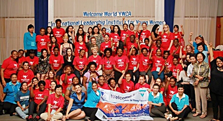  The entire entourage poses for a group photo during the event.