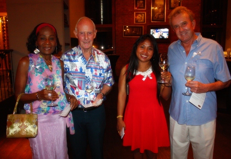 (L to R) Janet and Richard Smith, Jan and Jim Benson sample the best wine on offer.