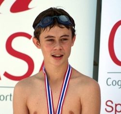 Declan won Gold in the pool.