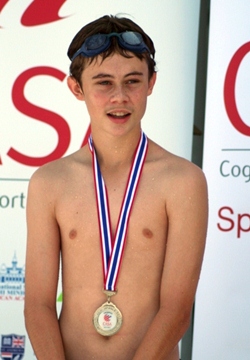 Declan won Gold in the pool.