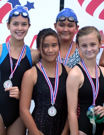 Relay Silver medalists Emilie, Tara, Eliza and Dew.