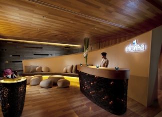 Reception area at eforea spa at Hilton Pattaya.