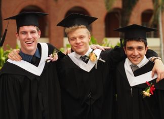 Three of the sixty students from The Regent’s who received IB results last week.