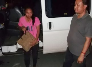 Darunee Khayomdok has been brought back to Pattaya to face charges she beat an Italian tourist with a nail-spiked plank.