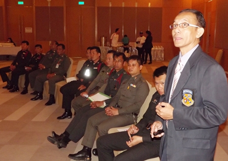 Sarayuth Pongphumma, an expert on emergency resuscitation, leads training on first aid and resuscitation.