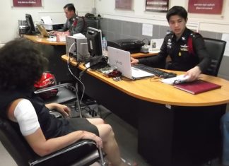 Moments after getting patched up from her fall, Yudmita files a report with police detailing the robbery.