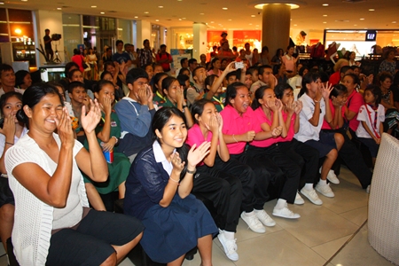 Pattaya School No. 9 supporters cheer on their Success team.