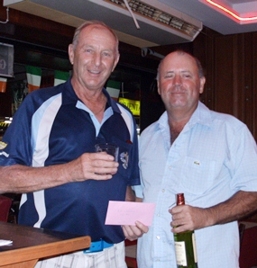 Sunday’s medal winner Bob Watson (right) with Colin Davis.