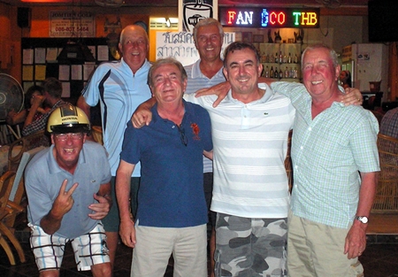 Friday’s top two teams: Alan Bissell, Andy Crabb and Tony Duthie with Andy Oz, Jimmy Johnson and Mike Chatt.