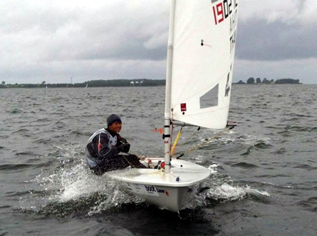 Chusitt Punjamala sails his Laser to eight place overall.