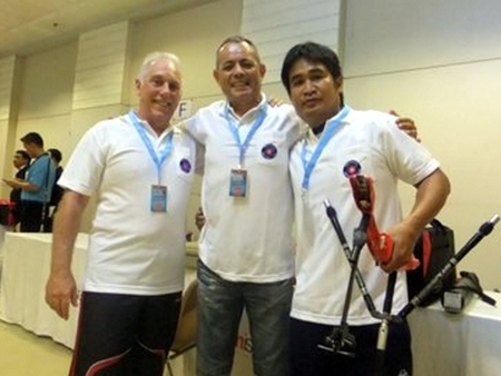 Pattaya Archery Club team: (left-right) Allan, Philippe and Somporn.