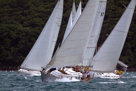 Startline action in IRC Cruising on the final day of Cape Panwa Hotel Phuket Raceweek 2013.