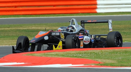 Stuvik takes a corner at Silverstone during Sunday’s race.