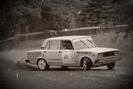 Brave lad in a Lada.