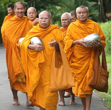 The monks arrive at the Father Ray Foundation.