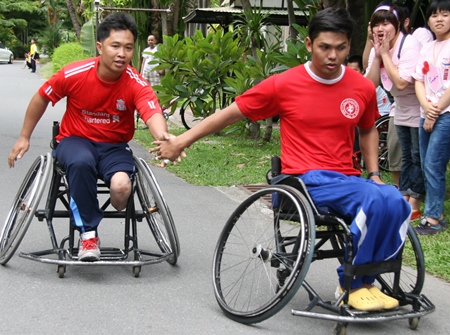 The wheelchair sprint relay.