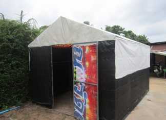 The hut is in place.