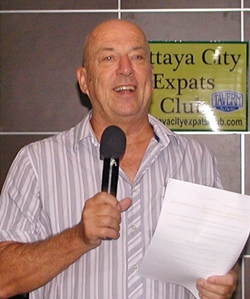MC Roy Albiston opens the 21st July meeting of Pattaya City Expats Club by inviting new members & guests to introduce themselves.