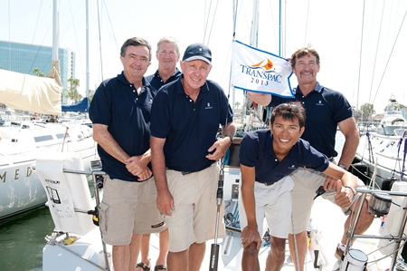 The “Sansiri” crew pose for a photo in Los Angeles prior to the start of the 2013 TRANSPAC Ocean Race. (Photo/Sharon Green/ultimatesailing.com)