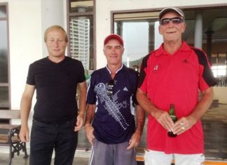 Allidi & Calcutt sparkle at the Bay Mike Allidi, Vince Romero & Russell Calcutt.