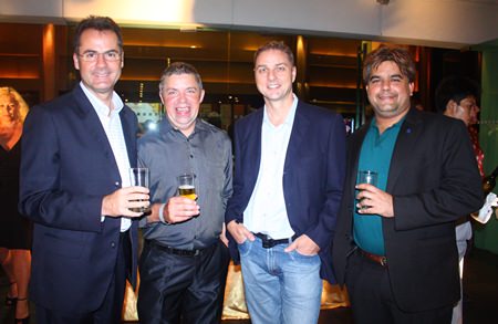 (L to R) Richard Margo, Resident Manager of Amari Orchid Pattaya, Paul Strachan, Russell Jay and Tony Malhotra.