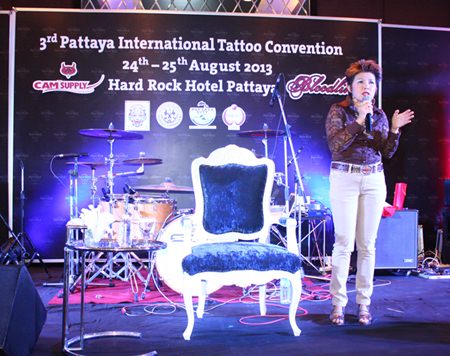 Bussapha Songsakulchai, Pattaya Public Health scholar, speaks on sanitation regarding body art to promote clean tattooing.