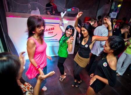 Too young to know any better, these girls have all the moves for “Agadoo”.