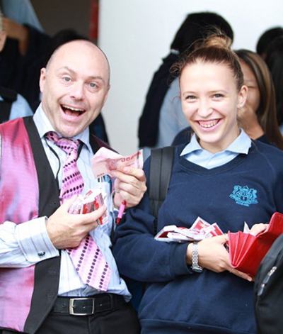Head of English Language Support Mr Berry enjoys Roald Dahl Day.