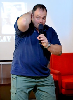 Tank advises: “After turning your body away from the attacker, you should place your hand on the back of your neck; using the hand that lets your elbow point toward the threat. This provides protection to the base of your neck from either blows or falling down thus avoiding serious injury to the beginning of the spinal cord; which causes more serious problems then blows to or hitting your head.”